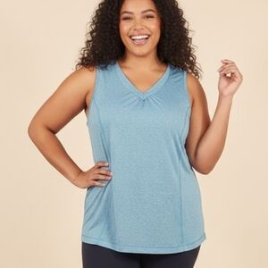 Danskin Dri More Plus Size Sleeveless Blue Women's Top